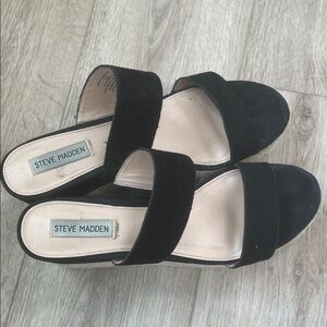 Steve Madden Black Suede Women's Sandals